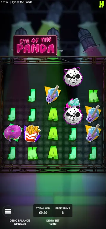 Eye of the Panda JUMPING PANDA bonus – sticky wild multipliers on reels