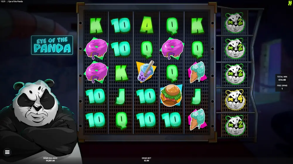 Eye of the Panda NEVER SAY NO TO PANDA bonus – Panda Collector with saved wilds