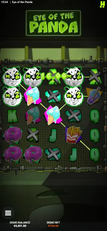 Eye of the Panda Wild Panda Multiplier x10 on 5x5 grid